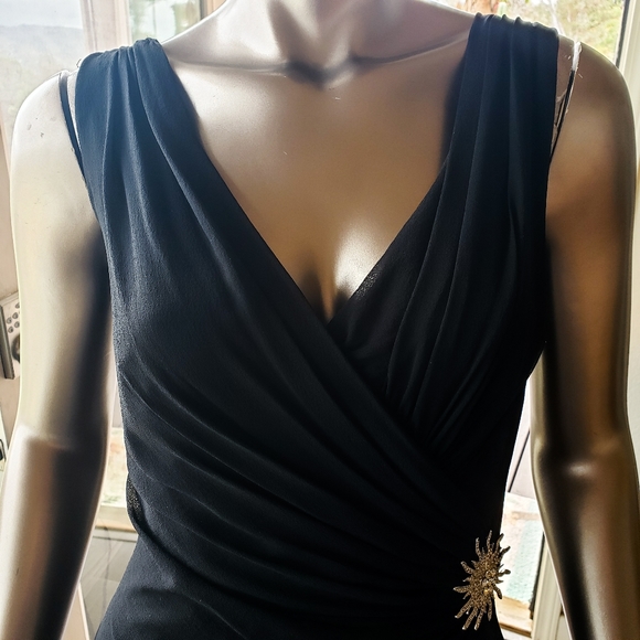 Emily in Paris Inspo: NWT Vintage Tadashi Shoji Silk Waterfall Dress - Picture 3 of 16